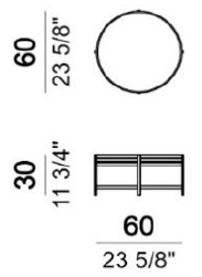 Dimensions de la Table Basse Ula Arketipo 1