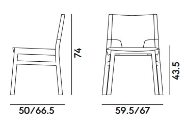 Dimensions du fauteuil Marimba Billiani