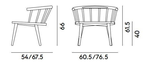 Dimensions de la chaise W. Billiani