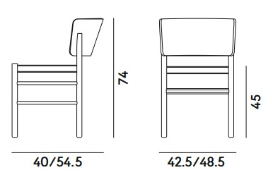 Dimensions de la chaise Fratina Billiani