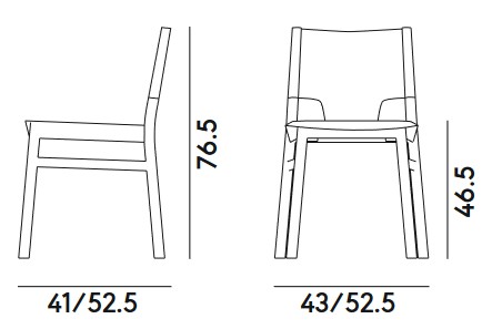 Dimensions de la chaise Marimba Billiani