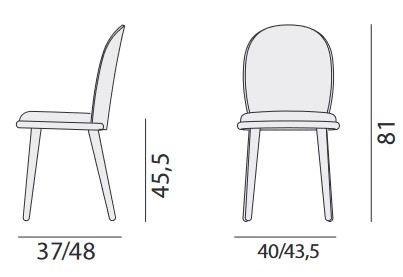Dimensiones de la silla Veretta Billiani