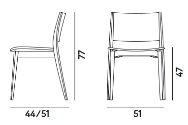 Dimensions de la chaise Blazer Billiani