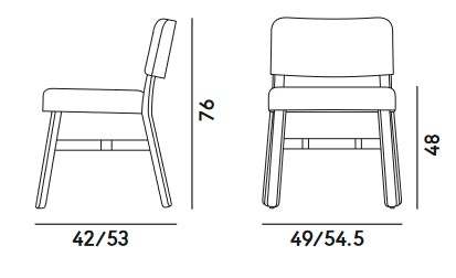 Dimensions de la chaise Croissant Billiani
