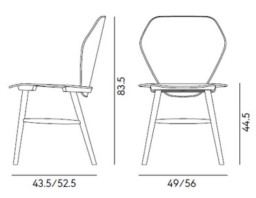 Dimensions de la chaise Edelweiss Billiani