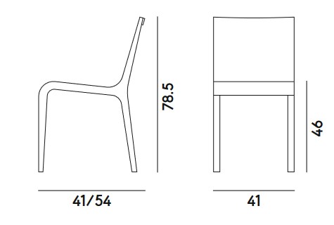Dimensions de la chaise Foglia Billiani