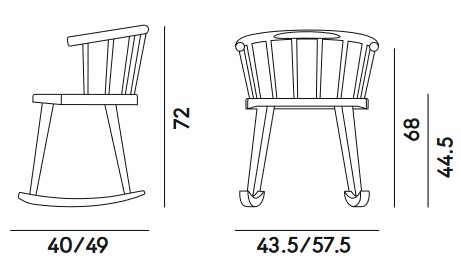 Dimensions de la chaise W Billiani