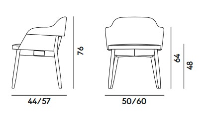 Dimensiones de la silla de cocina Spy Billiani