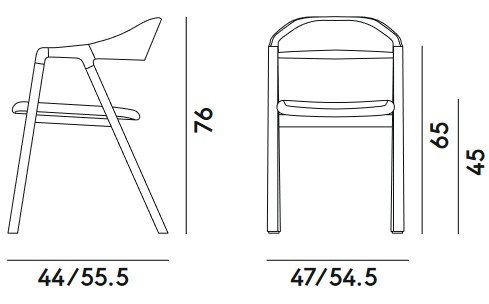 Dimensions de la chaise Layer Billiani
