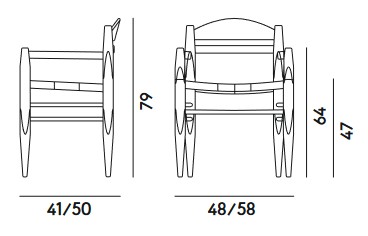 Dimensions de la chaise Vincent V.G. Billiani