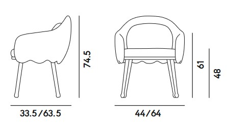 Dimensions du fauteuil Corolla Billiani