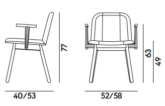 Dimensions de la chaise Hippy Billiani