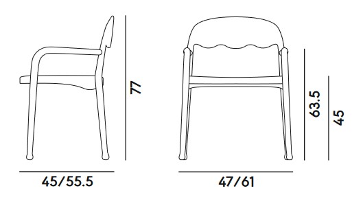 Dimensions du fauteuil Frisée Billiani