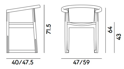 Dimensions de la chaise Nordica Billiani