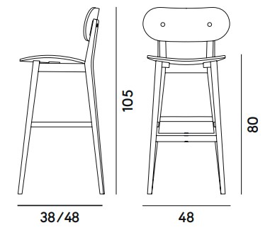 Sedia Gradisca Billiani dimensioni