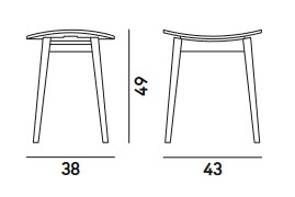 Dimensions of the Gradisca Billiani stool