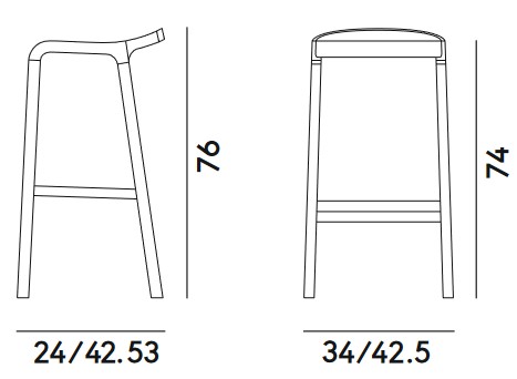 Dimensiones de la silla Layer Billiani