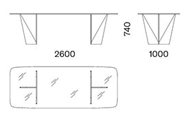Estremi Capo D'opera rectangular table sizes