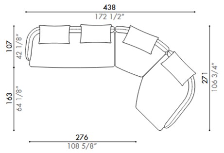 Canapé Homan Désirée Composable dimensions