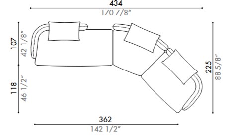 Canapé Homan Désirée Composable dimensions