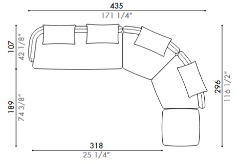 Canapé Homan Désirée Composable dimensions