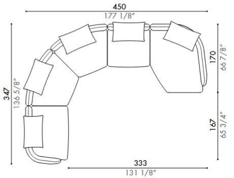 Canapé Homan Désirée Composable dimensions