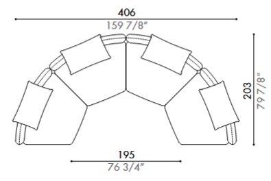 Canapé Homan Désirée Composable dimensions