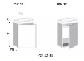 Grus Edoné Bathroom Sink Cabinet sizes