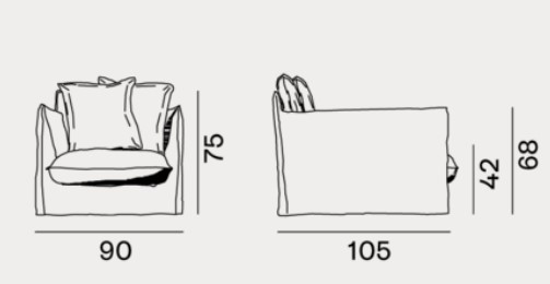 fauteuil-ghost-gervasoni-dimensions