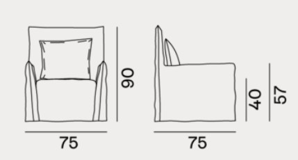 fauteuil-ghost-gervasoni-dimensions