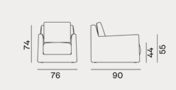 fauteuil-loll-gervasoni-dimensions
