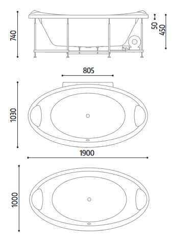 Dimensions of the Arena Glass 1989 Bathtub