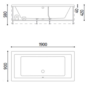 Dimensions of the Nubea Glass 1989 Whirlpool Bathtub