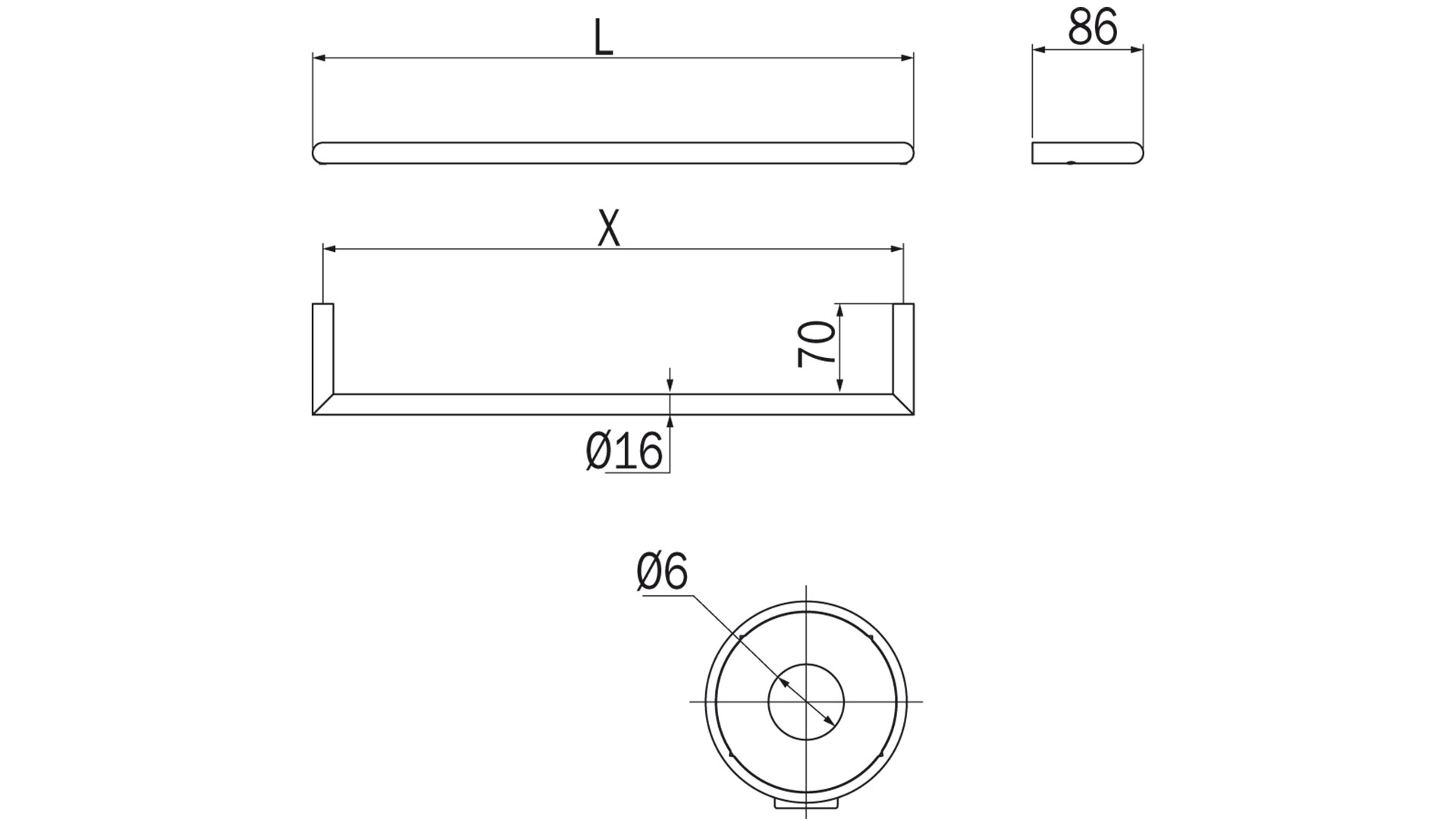 Dimensions du porte-serviettes Gealuna Inda A1018