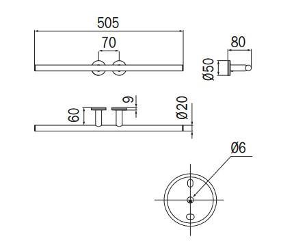 Touch Inda A4618 towel holder dimensions
