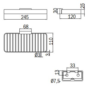 Portasapone Lea Inda A1851A dimensioni