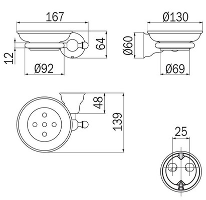 Raffaella Inda A32110 Soap Dispenser dimensions
