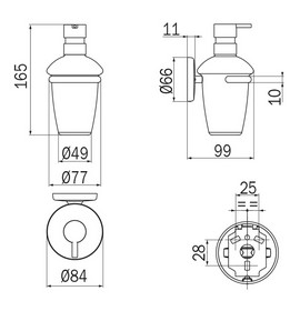 Colorella Inda A2367A Soap Dispenser - Dimensions