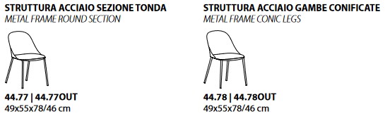 Dimensions de la chaise Sam Ingenia Casa Bontempi