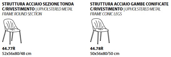 Dimensions de la chaise Sam Ingenia Casa Bontempi 44.79