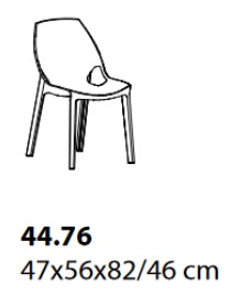 Maße des Spirit Stuhls von Ingenia Casa Bontempi
