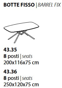 Maße des Tisches Air Ingenia Casa Bontempi