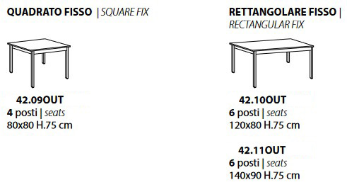 Dimensions of Bios Outdoor Ingenia Casa Bontempi Table