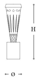 Tischlampe Adele Opera Italamp - Abmessungen