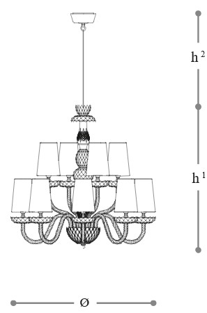 Lamp-284-Opera-Italamp-mit-Aufhängung-Abmessungen