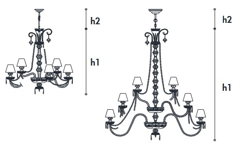 Dimensions de la lampe suspendue Chanel Opera Italamp