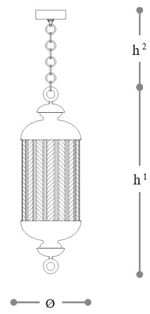 Measurements of Fata Morgana Opera Italamp Suspension Lamp