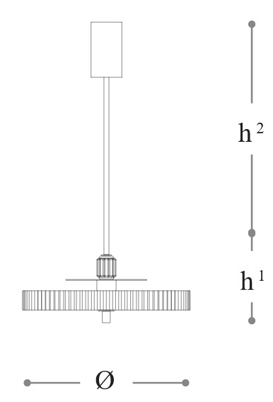 Measurements of the Gilda Opera Italamp Pendant Lamp