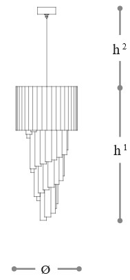 Dimensions of the 704 Opera Italamp Suspension Lamp