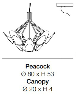 peacock-KDLN Kundalini-suspension-lamp-sizes
